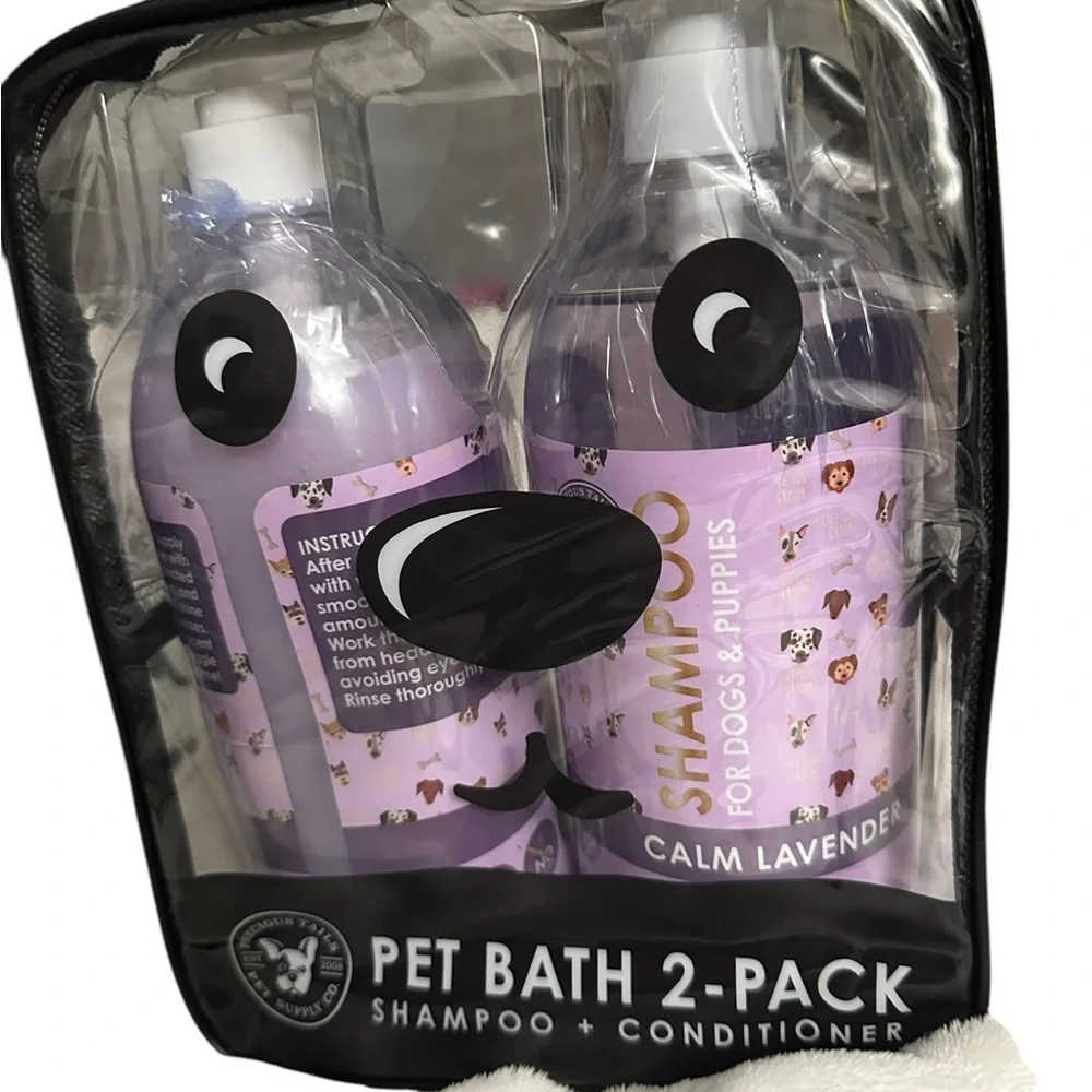 Precious Tails Shampoo & Conditioner Set w/ puppy bag & key chain NEW 1000ml ea